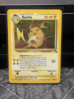 Pokemon Raichu Holo Rare Unlimited Fossil, 14/62, Lp+ Condition - Image 1