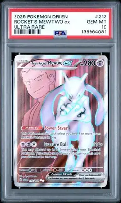 PSA 10 Rocket's Mewtwo EX #213 - Pokemon Destined Rivals Full Art - TCG GEM MINT - Image 1