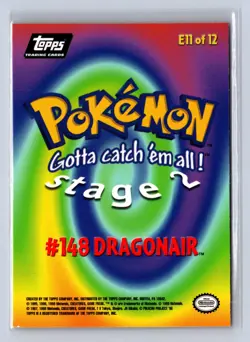 1999 Topps Pokemon Dragonair #E11 - Image 2