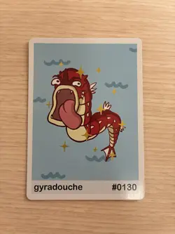 Gyradouche (Gyarados) #130 - Set Hit Holo - Gen 1 Pookiemoot Fan Art - Pokemon - Image 1