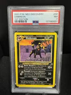 2001 POKEMON NEO DISCOVERY 1ST EDITION #32 UMBREON PSA 7 - Image 1