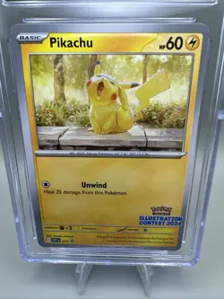CGC 10 Pikachu Black Star Promo 214 Illustration Contest 2024 Pokemon TCG - Image 2