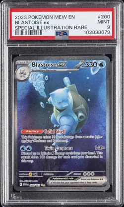 2023 POKEMON MEW EN-151 SPECIAL ILLUSTRATION RARE #200 BLASTOISE EX PSA 9 - Image 1