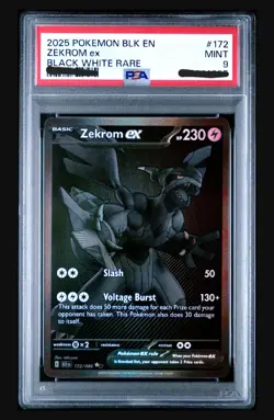 2025 Pokemon Scarlet and Violet Black Bolt Black White Rare Zekrom Ex #172 PSA 9 - Image 1