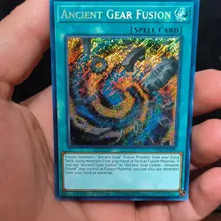 Yu-Gi-Oh! Ancient Gear Fusion LDS1-EN090 Konami Secret Rare Holo Spell - Image 1