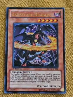Yugioh Darkflare Dragon SDDC-EN002 1st Edition - Image 1
