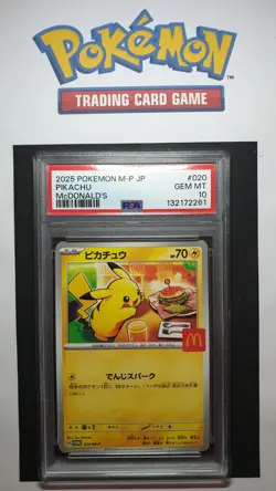 Pokemon: Pikachu 020/M-P McDonald's Promotional Cards Regular (Burgerchu) PSA 10 - Image 1