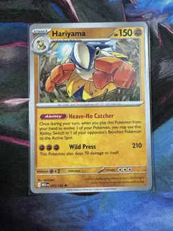 Hariyama 073/132 Prerelease Non-Holo Rare Pokemon Card Mega Evolution NM - Image 1