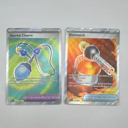 Pokemon Sacred Charm 122/094 Blowtorch 117/094 PLB Trainer Tool Holo Card Lot - Image 1