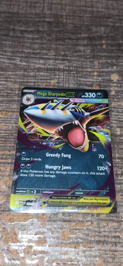 Pokemon Card Mega Sharpedo ex 061/094 Me02: Phantasmal Flames Holo - Image 2
