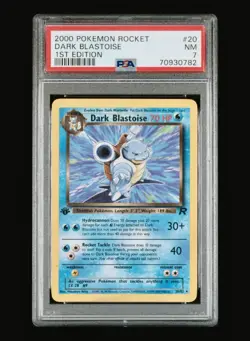 Pokemon TCG 1999 Dark Blastoise 20/82 Team Rocket Regular Non Holo PSA 7 - Image 1