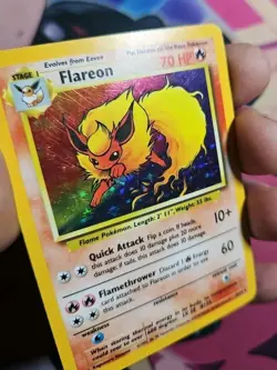Pokemon - Flareon 3/64 NO SYMBOL MISPRINT Holo - Jungle HP - Image 5