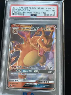 2019 Pokemon - Hidden Fates - Charizard GX - Black Star Promo - SM211 - PSA 8 - Image 1