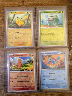 Pokemon 151 Costco Tin Promos Charmander Pikachu Bulbasaur Squirtle Cosmos Foil - Image 1