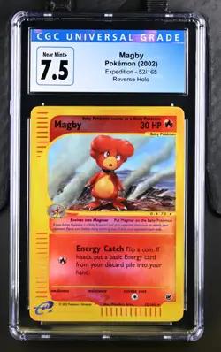 CGC 7.5 NM/MINT+ Pokemon Magby Expedition Reverse Holo 52/165 - Image 1