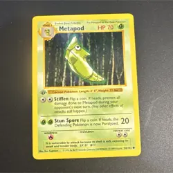Pokemon TCG Metapod 1st Edition Shadowless Base Set - Image 1