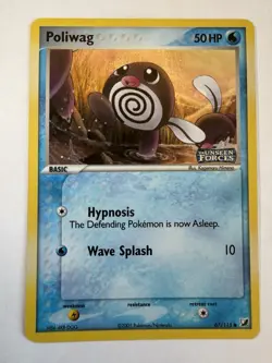 Pokemon TCG Poliwag EX Unseen Forces Reverse Holo Common 67/115 2005 50 HP - Image 1
