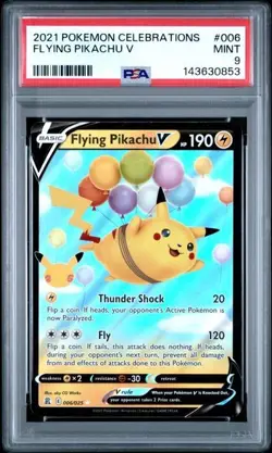 2021 POKEMON CELEBRATIONS #006 FLYING PIKACHU V PSA 9 Mint - Image 1