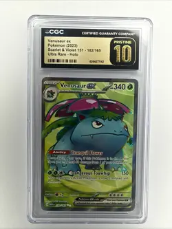 2023 SCARLET & VIOLET 151 VENUSAUR EX 182/165 FULL ART POKEMON CGC 10 PRISTINE - Image 1