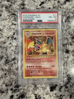 2016 Pokemon XY Evolutions Holo Charizard #11 PSA 8 NM-MT - Image 1