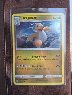 Pokemon Dragonite 96/149 Sun and Moon Cosmos Holo w/ SWIRL - NM+ - Image 2