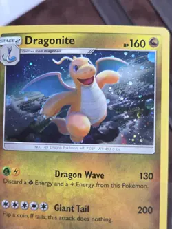 Pokemon Dragonite 96/149 Sun and Moon Cosmos Holo w/ SWIRL - NM+ - Image 5