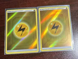 2x 2019 Lightning Energy Reverse Holo Hidden Fates Pokemon Card NM Mint - Image 1