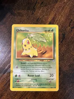 Chikorita 54/111 2000 Neo Genesis Pokemon Card TCG Vintage WOTC MP - Image 2