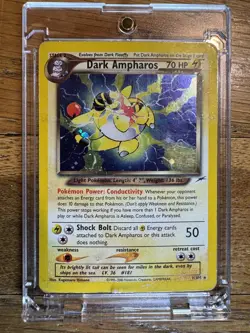 Pokemon Dark Ampharos TCG Neo Destiny Card 1/105 Unlimited Holo Rare *Damaged* - Image 1