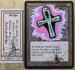 MTG Spanish Ankh Of Mishra Alter Altered Sketch Art Amy WEBER Magic - Image 1