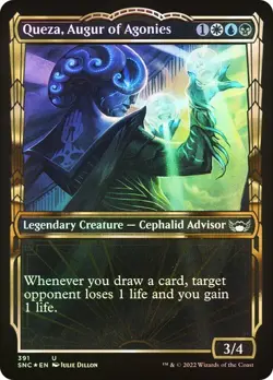 Queza, Augur of Agonies FOIL GILDED 391 Uncommon Streets of New Capenna SNC MTG - Image 1