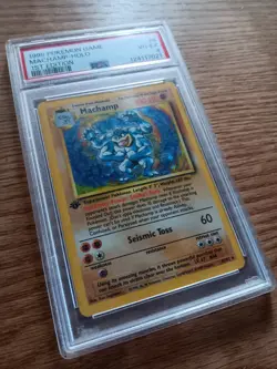 Pokemon Machamp Base Set 1st Edition Holo 8/102 PSA 4 1999 - Image 1