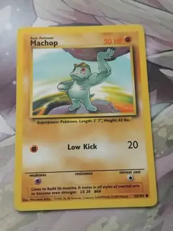 Pokemon TCG Machop Base Set 52/102 Regular LP. - Image 1