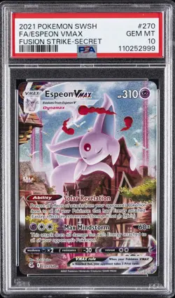 2021 POKEMON SWORD & SHIELD FUSION STRIKE SECRET FULL ART/ESPEON VMAX PSA 10 - Image 1