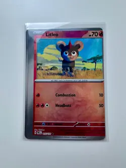 [MISCUT] Pokemon Prismatic Evolutions Litleo Poke Ball Error Factory Cut NM - Image 1