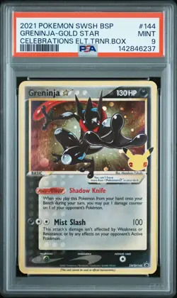 Greninja-gold Star 144 Celebrations Elite Trainer Box Pokemon PSA 9 - Image 1
