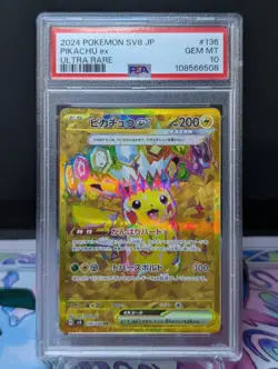 2024 POKEMON JPN SV8-SUPER ELECTRIC BREAKER ULTRA RARE #136 PIKACHU EX PSA 10 - Image 1