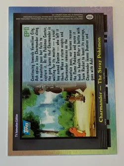 2000 Topps Pokemon TV #EP11 Charmander - The Stray Pokemon Silver Foil (C) - Image 2