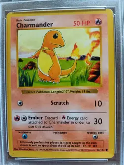 Pokemon Charmander Base Set Shadowless 46/102 PSA 5 1999 Wizards of the Coast - Image 2