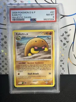 2008 Pokemon D&P Majestic Dawn Kabuto #67 PSA 8 - Image 1