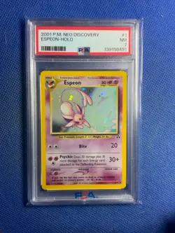Pokemon Neo Discovery Espeon #1/75 Holo PSA 7 English 2001 - Image 1