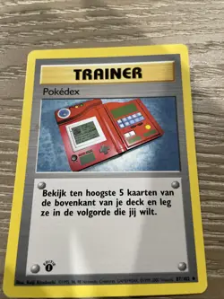 Pokedex 87/102 Trainer 1st Edition Base Set NM DUTCH Pokemon Free Ship - Image 1