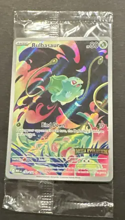 2025 POKEMON MEGA EVOLUTION BULBASAUR ILLUSTRATION RARE PROMO! - Image 4