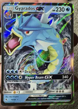 ULTRA RARE Gyarados GX 16/68 Pokemon Sun & Moon Hidden Fates Holo Foil NM CLEAN - Image 1