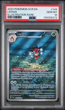 2024 POKEMON SCR EN-STELLAR CROWN ILLUSTRATION RARE #144 LEDIAN PSA 10 - Image 1