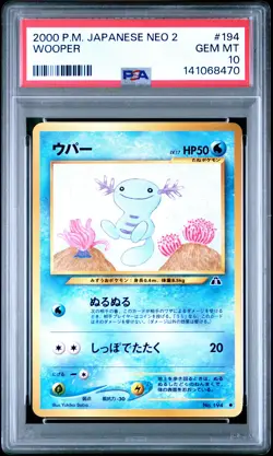 2000 POKEMON JPN NEO 2 #194 WOOPER PSA 10 - Image 1