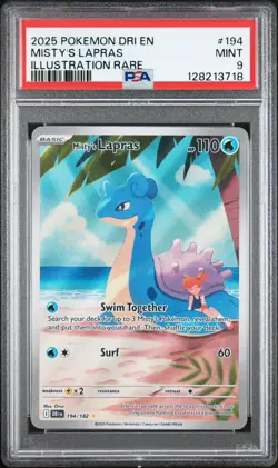 Pokemon Destined Rivals Misty’s Lapras IR 194/182 PSA 9 - Image 1