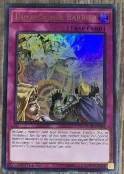 Yugioh Dimensional Barrier DUDE-EN048 Ultra Rare 1st Ed LP - Image 1