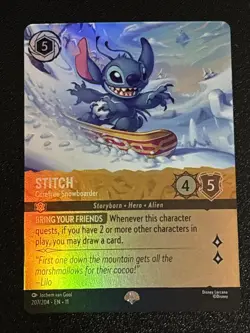 Disney Lorcana Winterspell Stitch - Carefree Snowboarder 207/204 NM Epic - Image 1