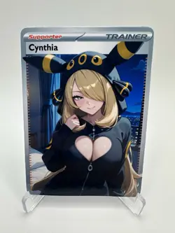 Cynthia - Waifu - Goddess - DIY - Full Art - Glossy - Trainer Card - Image 1